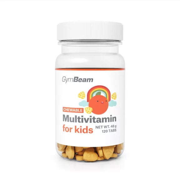 GymBeam Multivitamin rágótabletta gyerekeknek narancs ízű 120 db GymBeam Multivitamin rágótabletta gyerekeknek narancs ízű 120 db