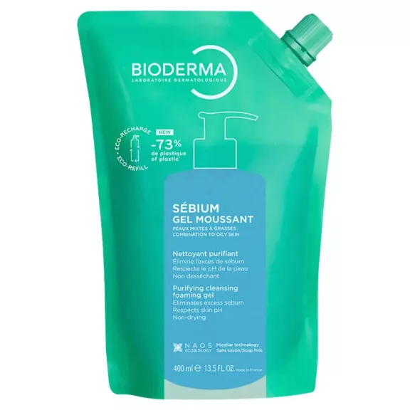 Bioderma Sébium Gel Moussant habzó gél utántöltő 400 ml Bioderma Sébium Gel Moussant habzó gél utántöltő 400 ml