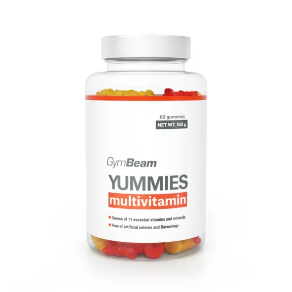 GymBeam Multivitamin Yummies gumivitamin narancs citrom és cseresznye ízben 60 db GymBeam Multivitamin Yummies gumivitamin narancs citrom és cseresznye ízben 60 db