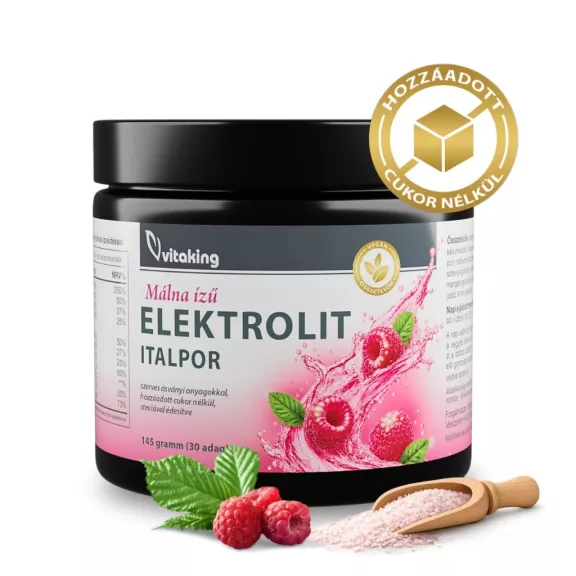 Vitaking Elektrolit italpor málna ízű 145 g Vitaking Elektrolit italpor málna ízű 145 g