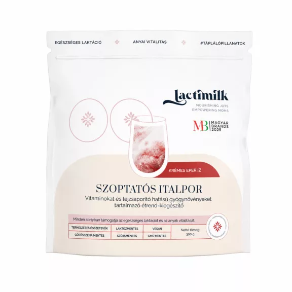 Lactimilk szoptatást támogató italpor krémes eper ízesítésű 300 g Lactimilk szoptatást támogató italpor krémes eper ízesítésű 300 g