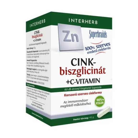 Interherb Cink-biszglicinát+C-vitamin kapszula 60 db Interherb Cink-biszglicinát+C-vitamin kapszula 60 db