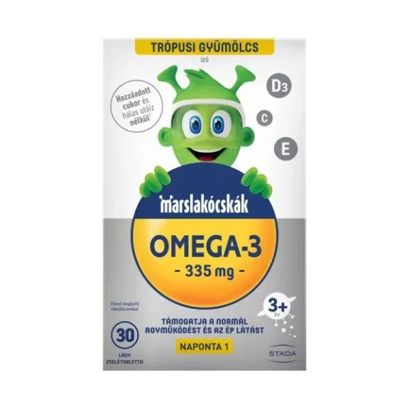 Marslakócskák Omega 3 trópusi gyümölcs ízű lágy zselétabletta 30 db Marslakócskák Omega 3 trópusi gyümölcs ízű lágy zselétabletta 30 db