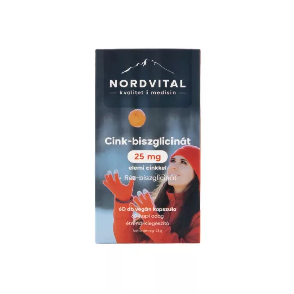 Nordvital Cink-biszglicinát + réz kapszula 60 db Nordvital Cink-biszglicinát + réz kapszula 60 db