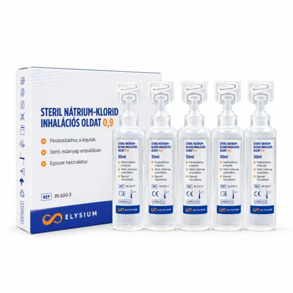 Elysium steril nátrium-klorid inhalációs oldat 0,9% V/V - 5 x 30 ml Elysium steril nátrium-klorid inhalációs oldat 0,9% V/V - 5 x 30 ml