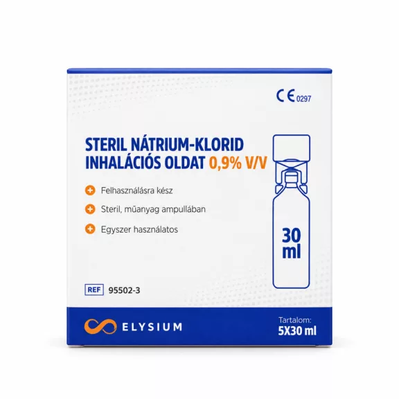 Elysium steril nátrium-klorid inhalációs oldat 0,9% V/V - 5 x 30 ml Elysium steril nátrium-klorid inhalációs oldat 0,9% V/V - 5 x 30 ml