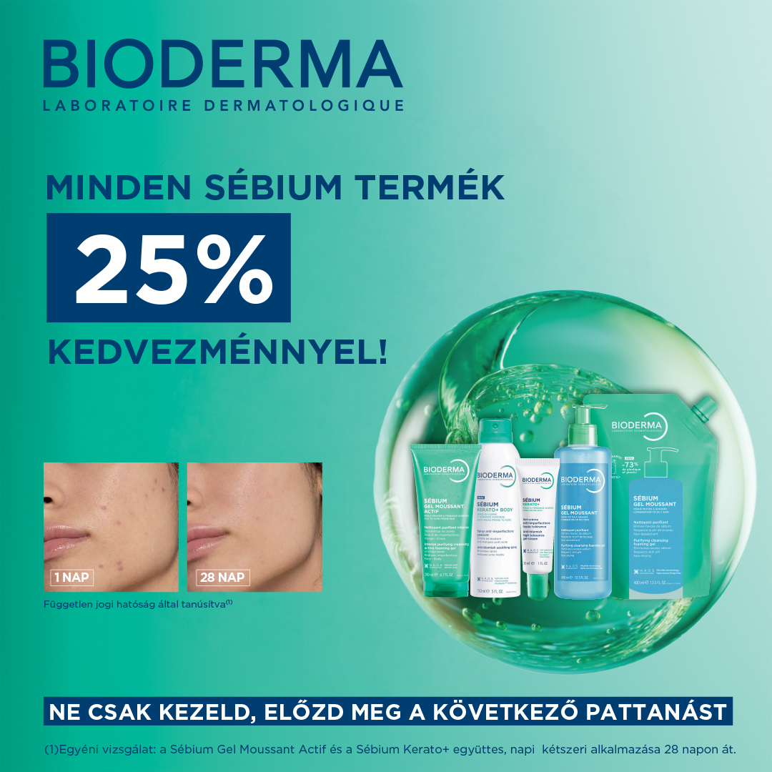 Bioderma Sébium termékek 25% kedvezménnyel